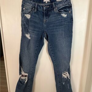 Dear John Distressed Dark Blue Skinny Jeans